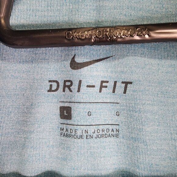 Mens Blue Nike Dri-Fit Pullover Shirt 1/4 Zip Long Sleeve Mock Neck Size L - Picture 9 of 14